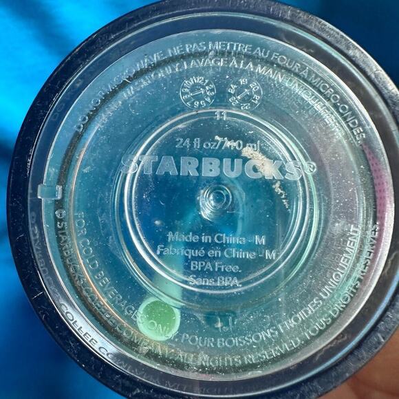 Preowned Starbucks 24oz Cold Drink Tumbler W/Lid & Straw Iridescent Siren Scales - Picture 7 of 7